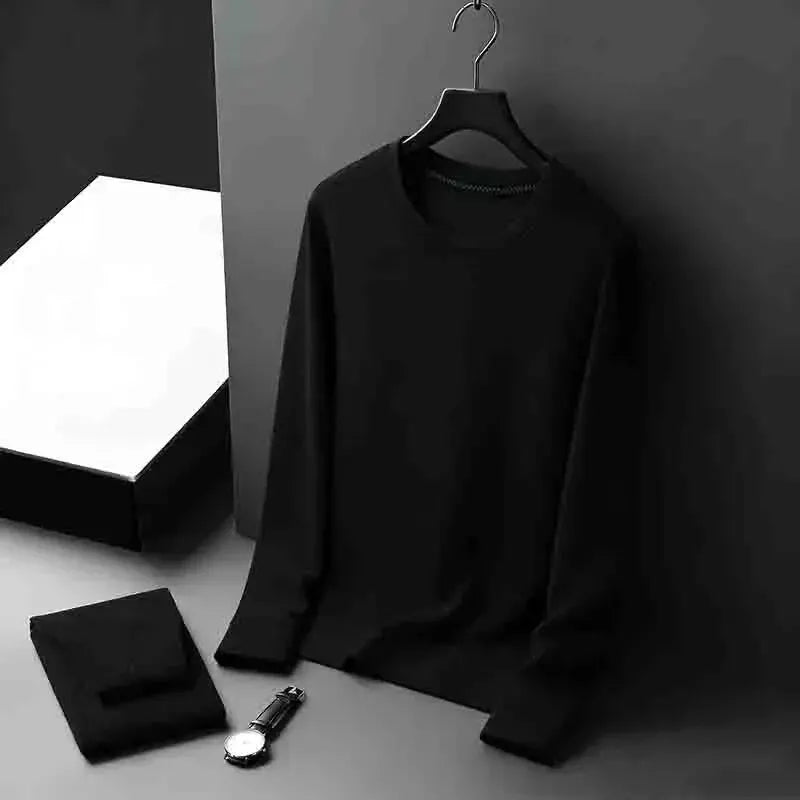 Men's Basic Crew Neck Long Sleeve Waffle Knit Sweater, Lightweight Casual Pullover for Daily Outfits by All Mart Bristol Ltd