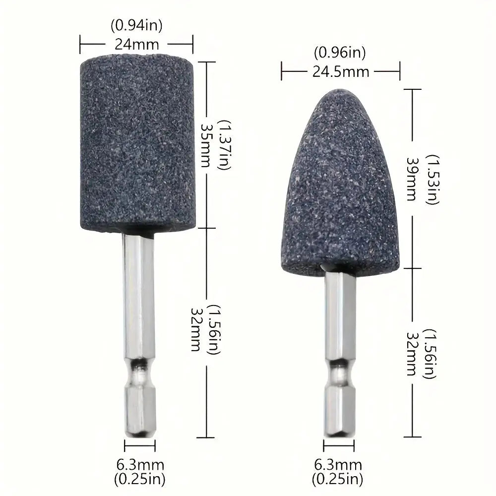 4Pcs Grinding Wheel Heads with Hexagonal Shank - Metal Polishing Stones Set for Polishing, Repairing, Sharpening by All Mart Bristol Ltd