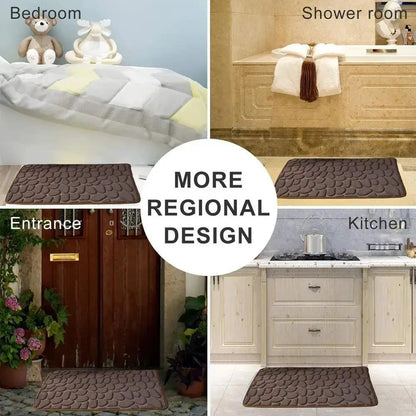 Cobblestone Embossed Bath Mat Non-Slip Carpets Water Absorption Washable Bathtub Floor Rug Shower Doormat Bathroom Decor by All Mart Bristol Ltd