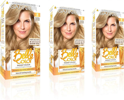 Belle Color Permanent Brown Hair Dye - Natural Looking Color & 100% Grey Coverage - 3 Pack of 5 Natural Brown by All Mart Bristol Ltd