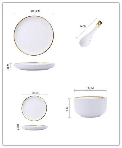 Big Soup Bowl Rice Bowl About Household Ceramic Plate by Dropshipman