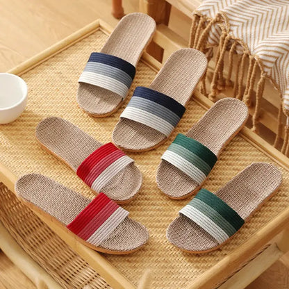 Hemp Women's Slippers Flats Home 2026 Spring Summer Designer Woman Shoes Casual Indoor Slides Couple Soft Sole Non-Slip Floor by All Mart Bristol Ltd
