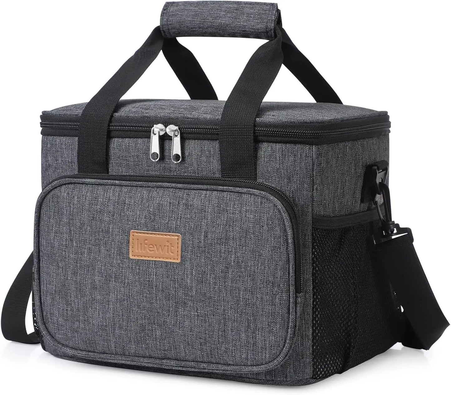 Stylish Black Insulated Lunch Bag - 9L Soft Cooler Tote for Adults, Perfect for 12 Cans by All Mart Bristol Ltd