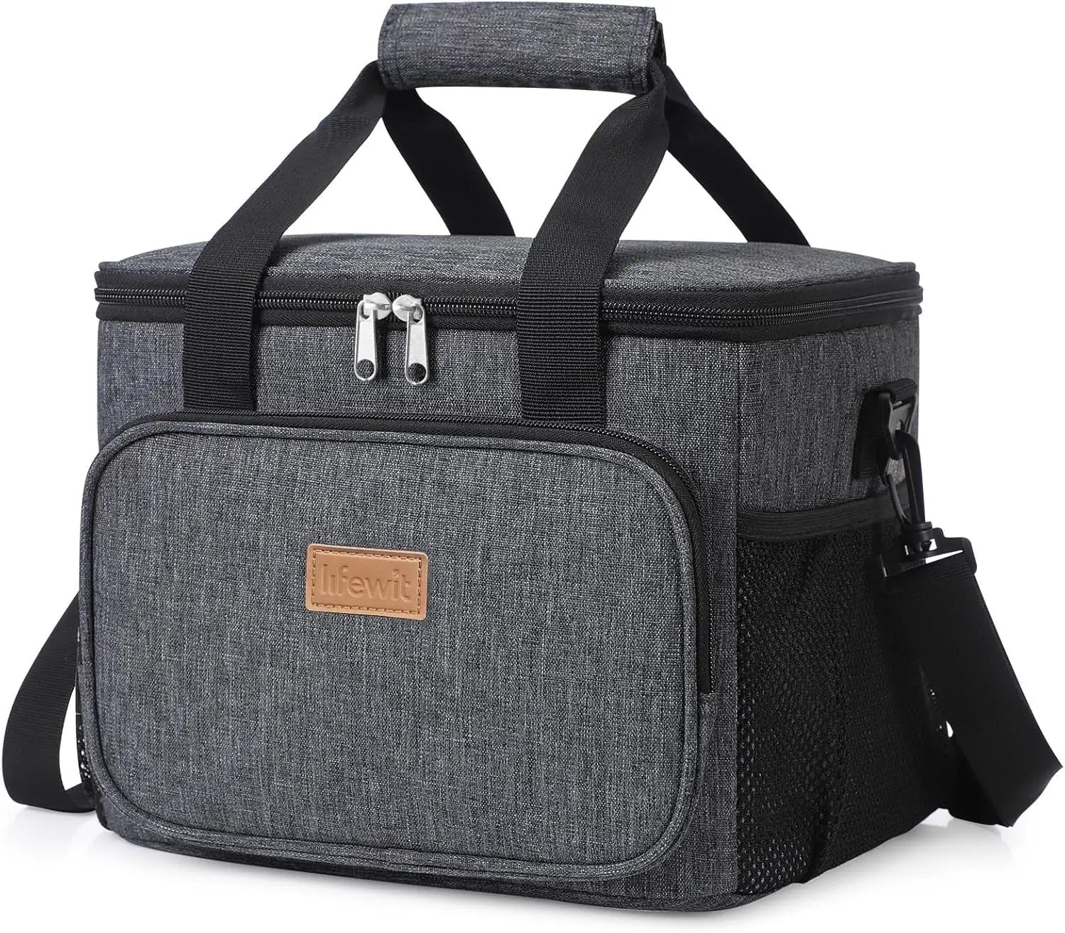 Stylish Black Insulated Lunch Bag - 9L Soft Cooler Tote for Adults, Perfect for 12 Cans by All Mart Bristol Ltd
