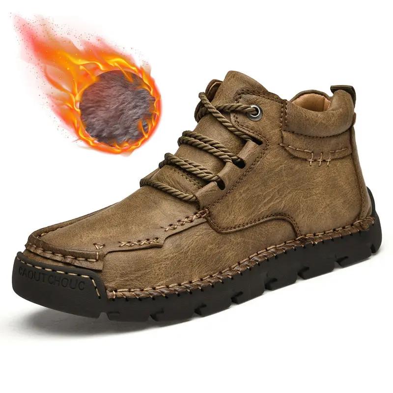 Men's Retro Casual Velvet Warm Cotton Shoes by Dropshipman