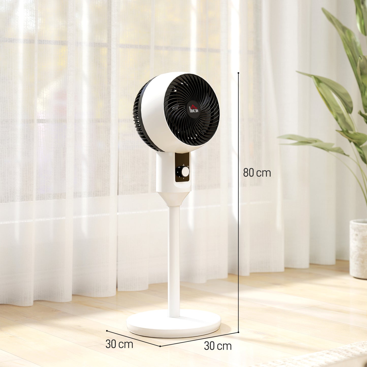 32 Inch Air Circulator Fan 70 Oscillation Carry Handle Black White HOMCOM by Unbranded