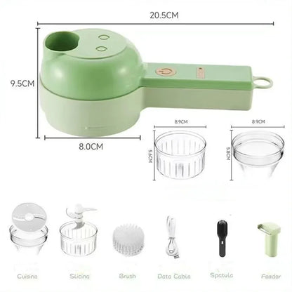 New Multi-Functional Vegetable Cutter Wireless Electric Garlic Beater Cut Onion Chili Processor Handheld Gatling Cooking Machine by All Mart Bristol Ltd