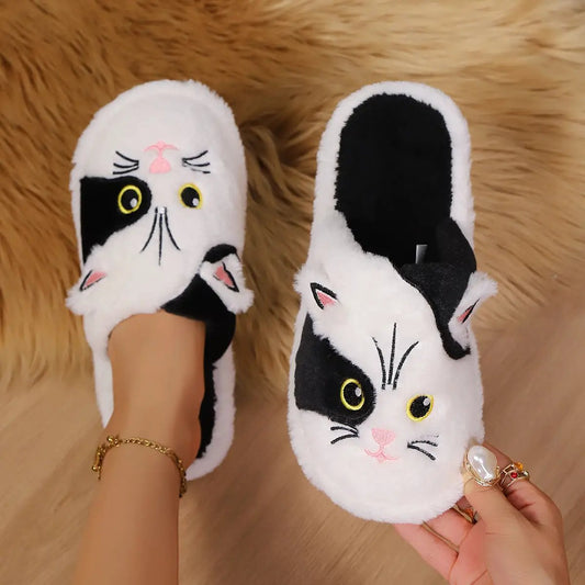 Women's Cotton Slippers Minimalist Design Winter Cartoon Pattern by Dropshipman