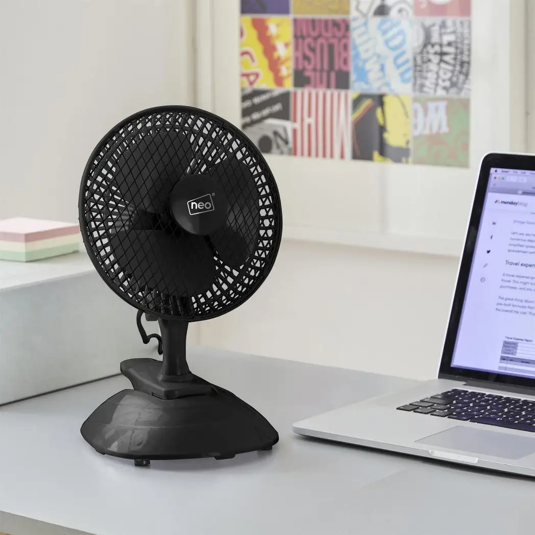 Neo Mini Clip Base Mount Desk Fan Black by Neo