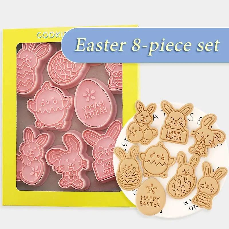 Easter Cookie Mold Cartoon Bunny Easter Egg Cookie Press by Dropshipman