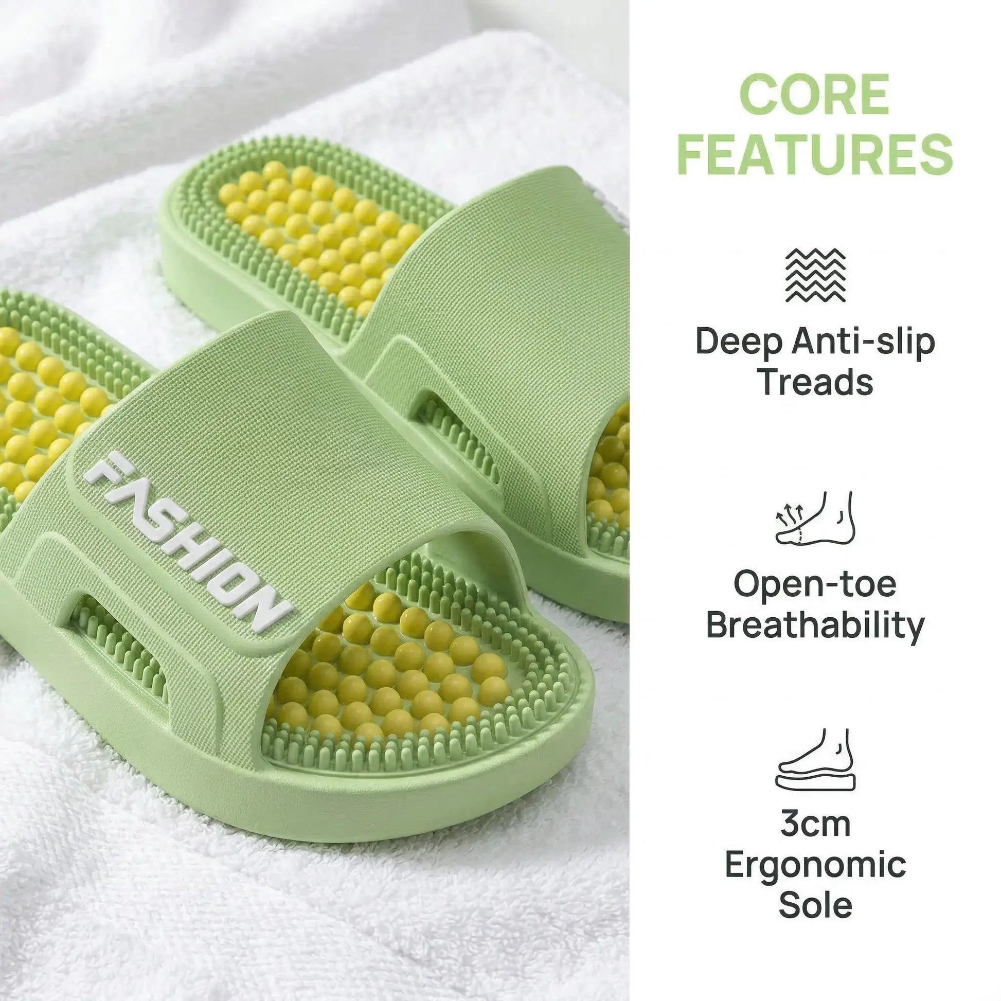 Women Men Acupressure Massage Slippers Soft EVA Anti-Slip Ergonomic Reflexology Slides for Home Bathroom Indoor Outdoor Foot by All Mart Bristol Ltd