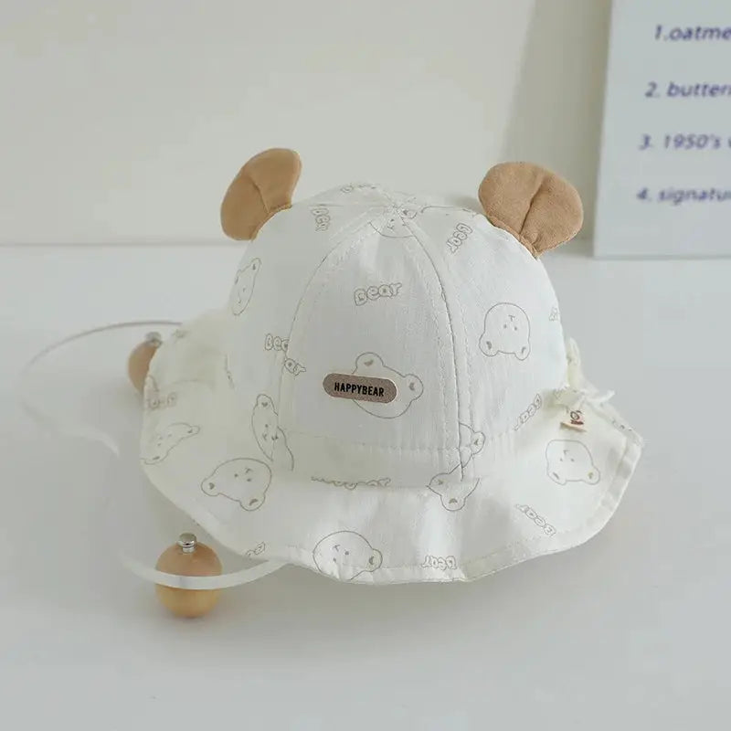Cartoon Baby Fisherman Hat Cute Children Sunshade Basin Cap 3-12Month Infants Bowl Caps Soft Cotton Toddler Sunscreen Visors by All Mart Bristol Ltd