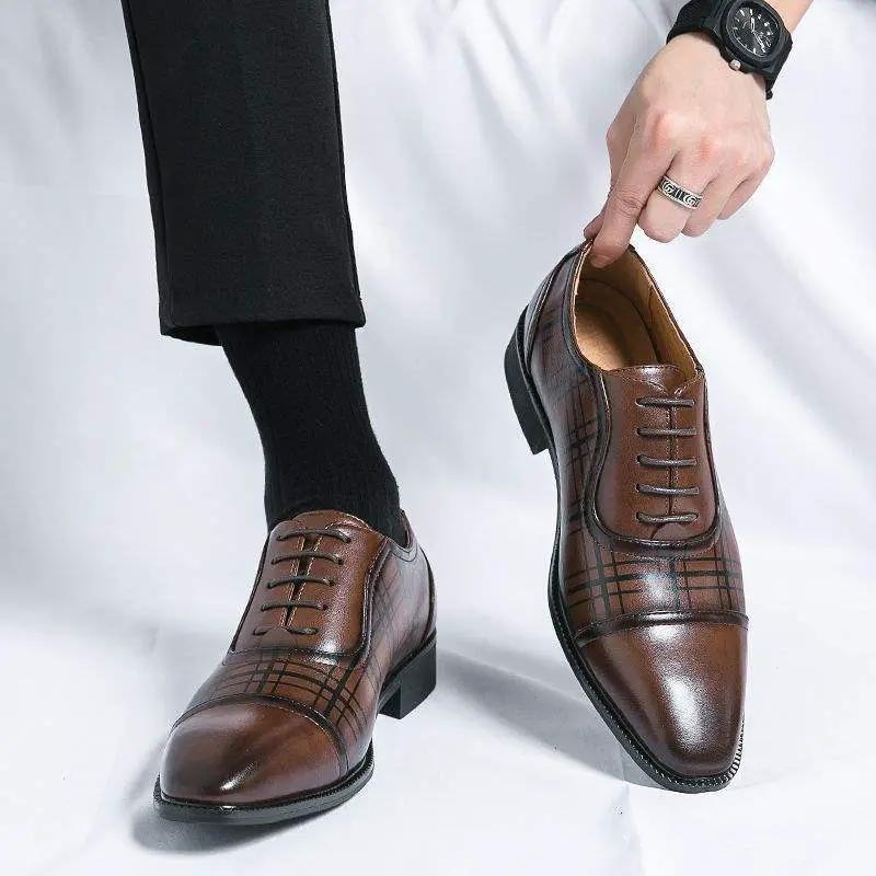 Square Toe Men's Breathable Business British Style Niche Leather Shoes by Dropshipman