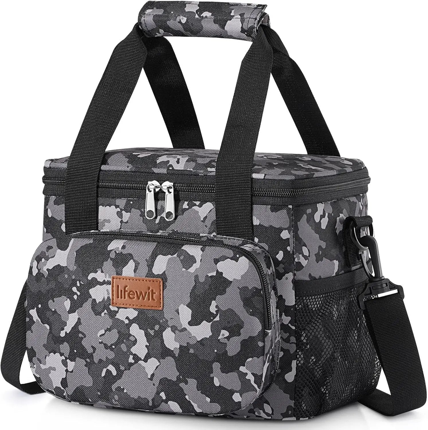 Stylish Black Insulated Lunch Bag - 9L Soft Cooler Tote for Adults, Perfect for 12 Cans by All Mart Bristol Ltd