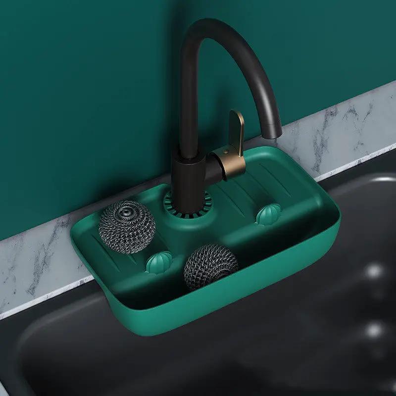 Anti-skid Mat Kitchen Rag Sponge Wiping Drain Storage Rack Kitchen Gadgets by Dropshipman