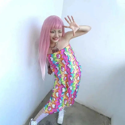 Pajama Pants Anime Kt Cat Rainbow Dopamine Trousers Skirt Cartoon Cute Loose Casual Trousers Cartoon Girl Gift Hello Kitty Loose by All Mart Bristol Ltd