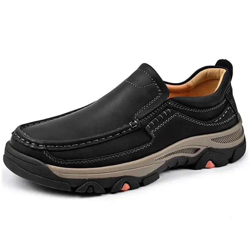 Mens Large-size Slip-on Lightweight Casual Leather Shoes by Dropshipman