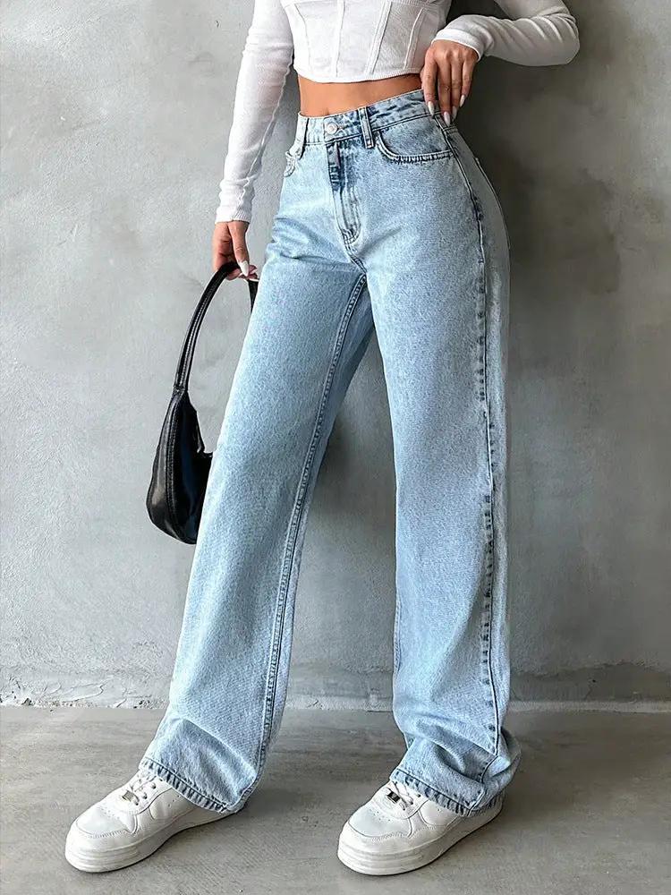 Sweet And Spicy Style High Waist Straight Jeans by Dropshipman