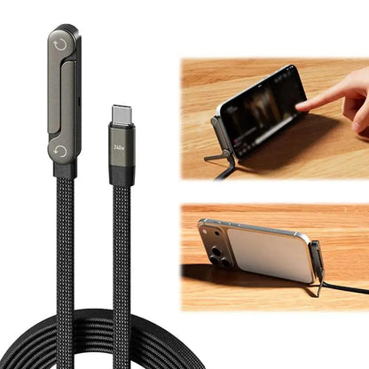 Sideways Phone Charger,Invisible Stand Charging Cable,Built in Phone Stand Charging Cord with Folding Phone Stand 2-In-1 Holder by All Mart Bristol Ltd