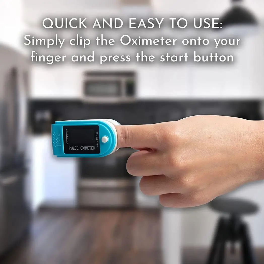 Aquarius Blue Finger Pulse Oximeter Version 2 - Oxygen Saturation Monitor with SpO2 Readings & Heart Rate Monitor, FDA Approved by Aquarius