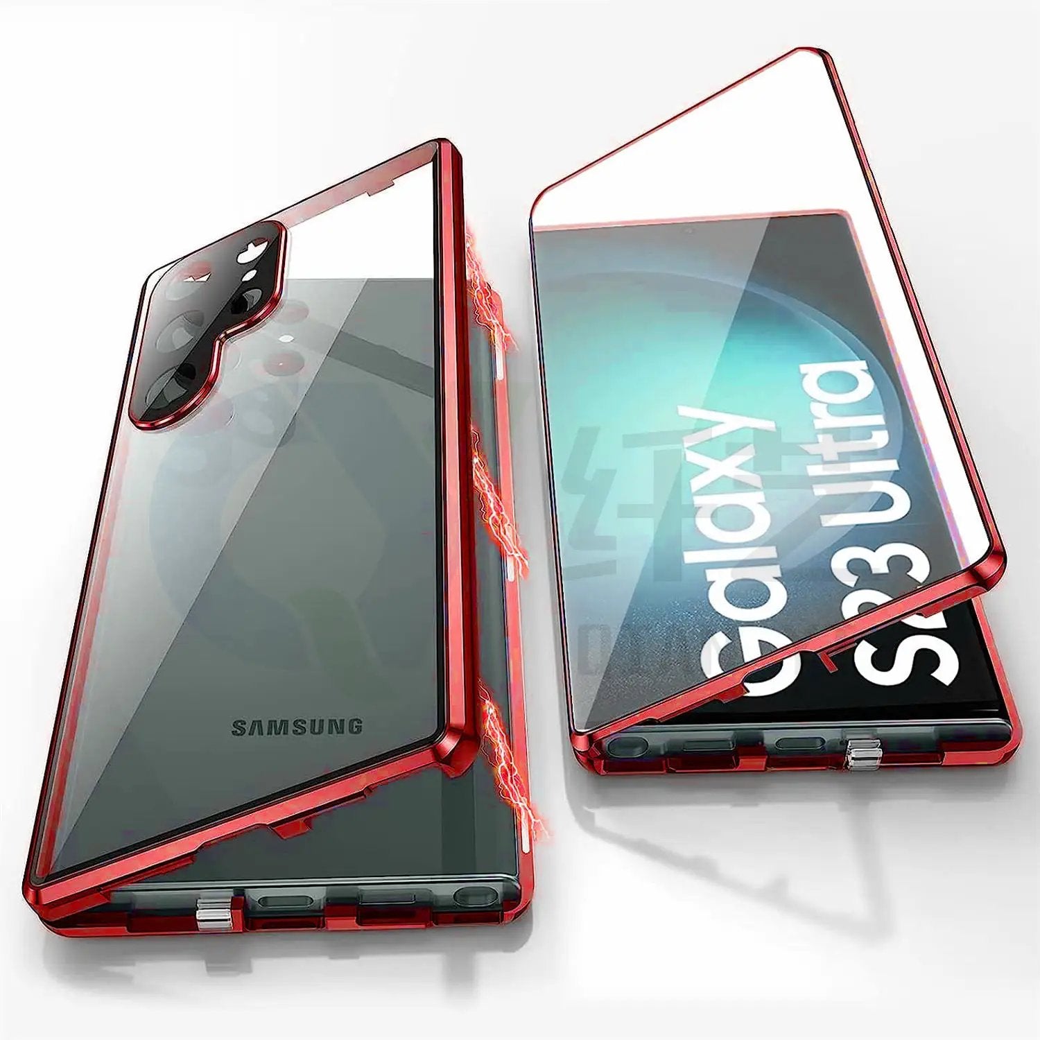 Applicable To S24Ultra Peep-proof Magnetic Mirror Universal Magnetic King Phone Case by Dropshipman