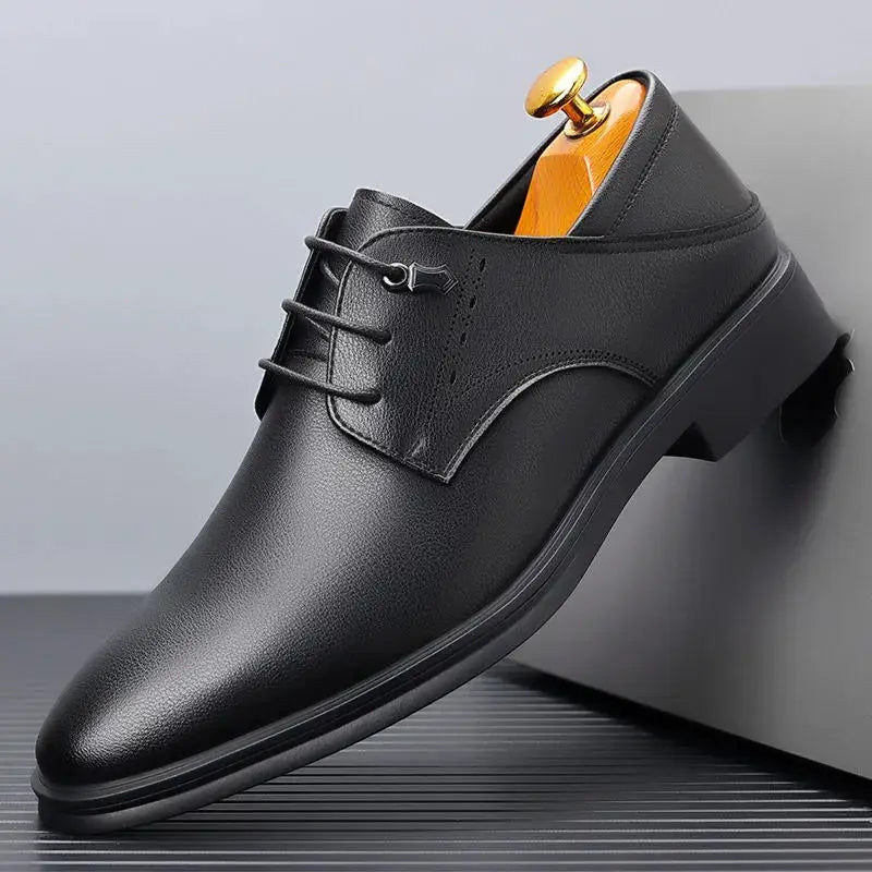 Men's Casual Business White Shoes Slip-On Formal Photography Suit Shoes Pointed Toe Leather Shoes Comfortable All-Match by All Mart Bristol Ltd