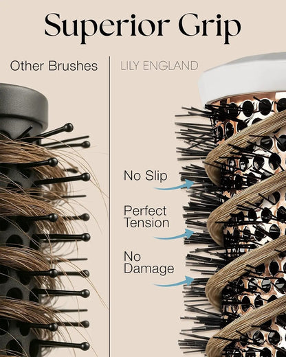 Professional Round Hair Brush Set - 4 Piece Blow Dry Kit with 3 Round Brushes & Comb - Perfect Beauty Gift for Women by All Mart Bristol Ltd