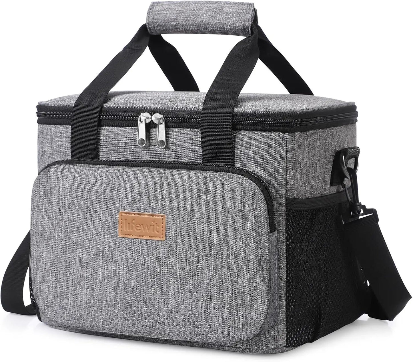 Stylish Black Insulated Lunch Bag - 9L Soft Cooler Tote for Adults, Perfect for 12 Cans by All Mart Bristol Ltd