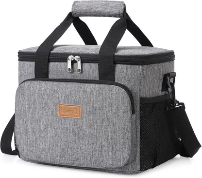 Stylish Black Insulated Lunch Bag - 9L Soft Cooler Tote for Adults, Perfect for 12 Cans by All Mart Bristol Ltd