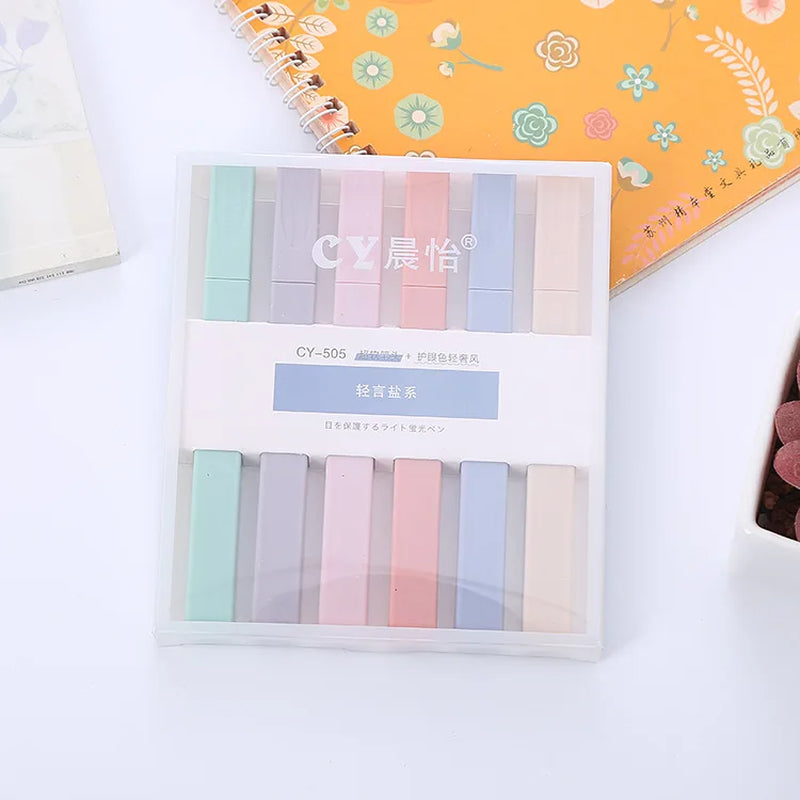 6Pcs/Set Pastel Color Highlighter Kawaii Stationery Color Marker School Supplies Student Marker Highlighter Japanese Stationery by All Mart Bristol Ltd