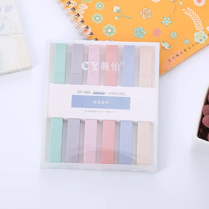 6Pcs/Set Pastel Color Highlighter Kawaii Stationery Color Marker School Supplies Student Marker Highlighter Japanese Stationery by All Mart Bristol Ltd