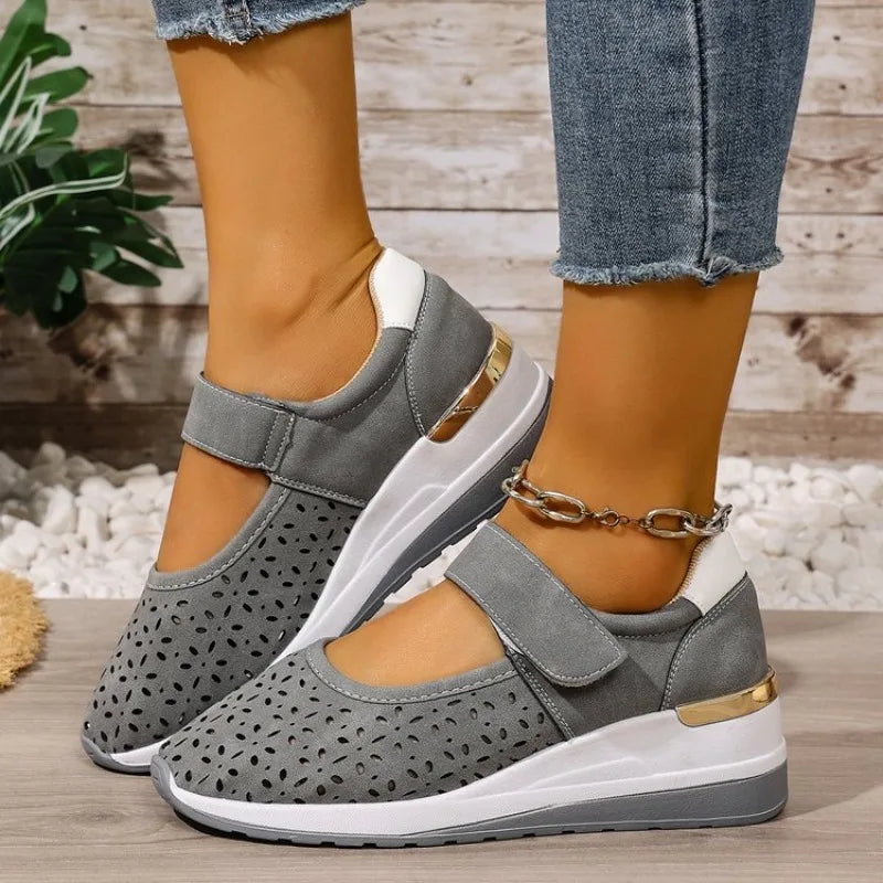 Spring Summer New Fashion Large Size Thick Bottom Sneakers for Women Casual Hollow Out Wedges Heel Single Sports Shoes by All Mart Bristol Ltd