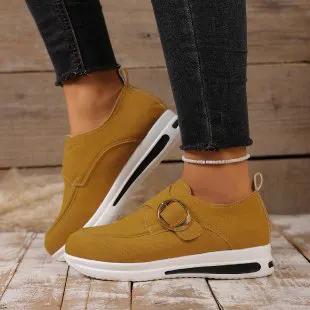 Solid-color Front-laced Casual Slip-on Womens Shoes by Dropshipman