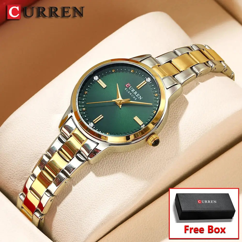 CURREN Women's Stainless Steel Strap Watch Perfect Blend of Minimalism and Fashion for Elegant Daily Wear with Box by All Mart Bristol Ltd