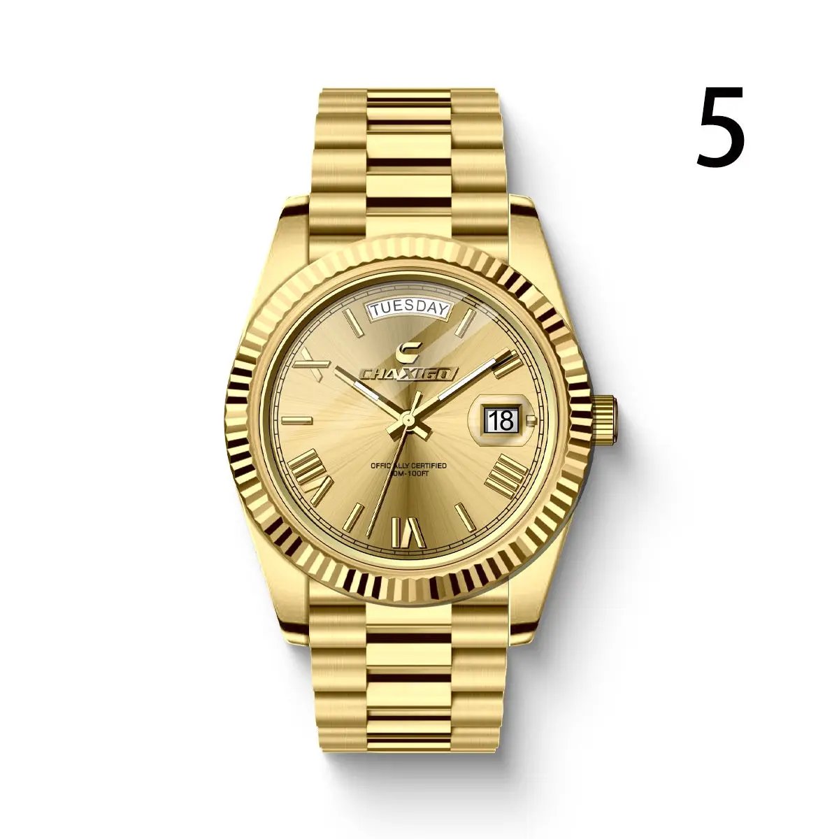Fashion Men's Watch Steel Band Large Dial Quartz Wrist Watch by Dropshipman