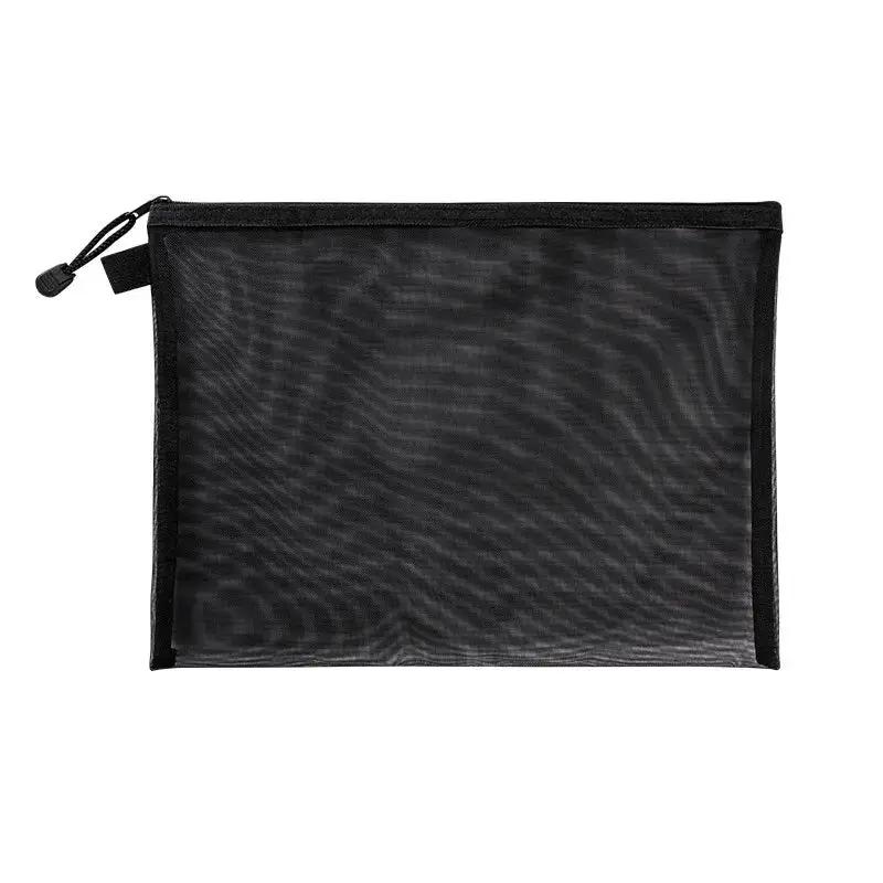 Nylon Mesh File Bag A4 A5 A6 Transparent Zipper Test Paper Information Bag Office Student Pen Bag Subject Bag Puzzle Storage Bag by All Mart Bristol Ltd