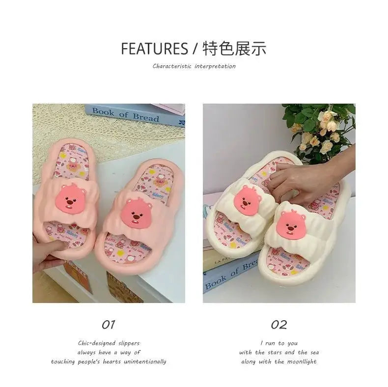 Summer New Cute Beaver Outdoor Soft Bottom Home Anti slip and Odorous Indoor One line Cool Slippers for Women by All Mart Bristol Ltd