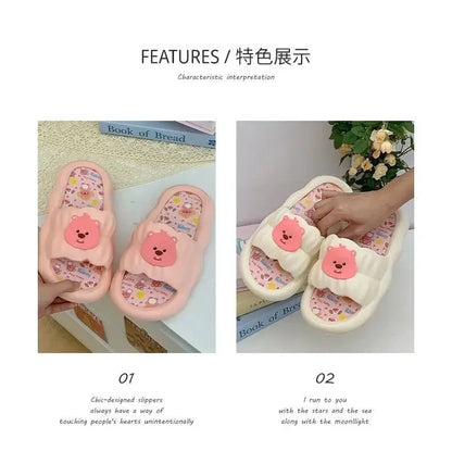 Summer New Cute Beaver Outdoor Soft Bottom Home Anti slip and Odorous Indoor One line Cool Slippers for Women by All Mart Bristol Ltd