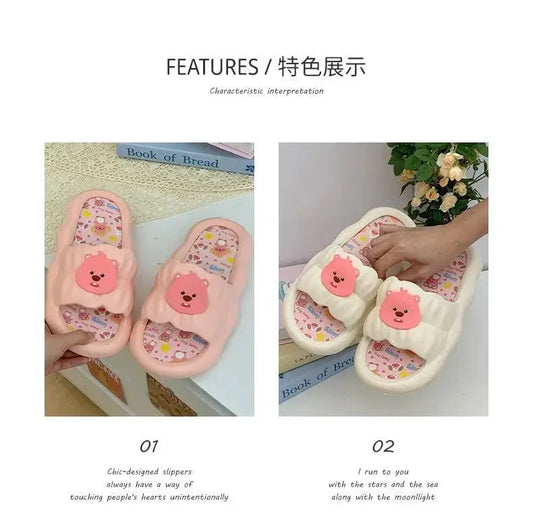 Summer New Cute Beaver Outdoor Soft Bottom Home Anti slip and Odorous Indoor One line Cool Slippers for Women by All Mart Bristol Ltd