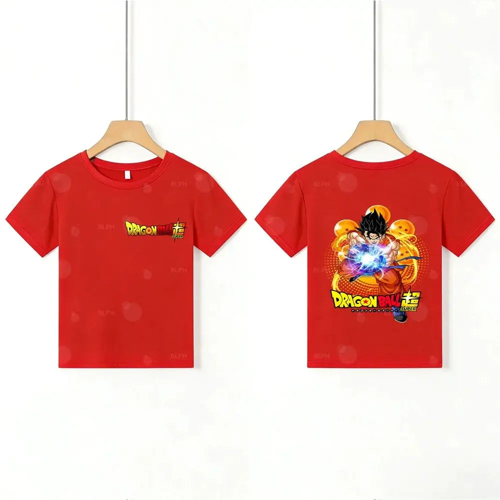 Kids T-Shirt Dragon Ball Goku & Great Ape Print Cartoon Anime Themed Casual Cotton Tee for Boys Girls