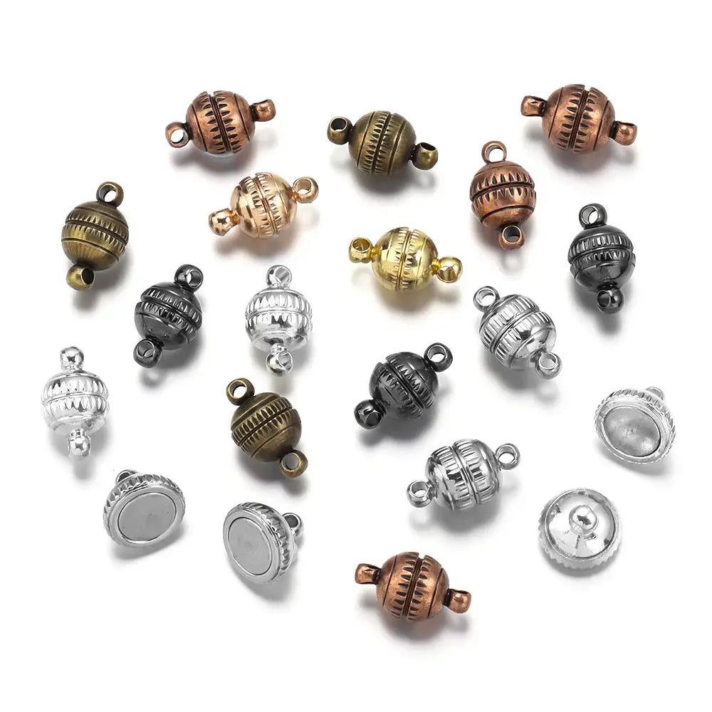 5pcs/lot Copper Strong Magnetic Clasps Round End Clasp Connectors For Jewelry Making DIY Handmade Bracelet Necklaces Accessories by All Mart Bristol Ltd