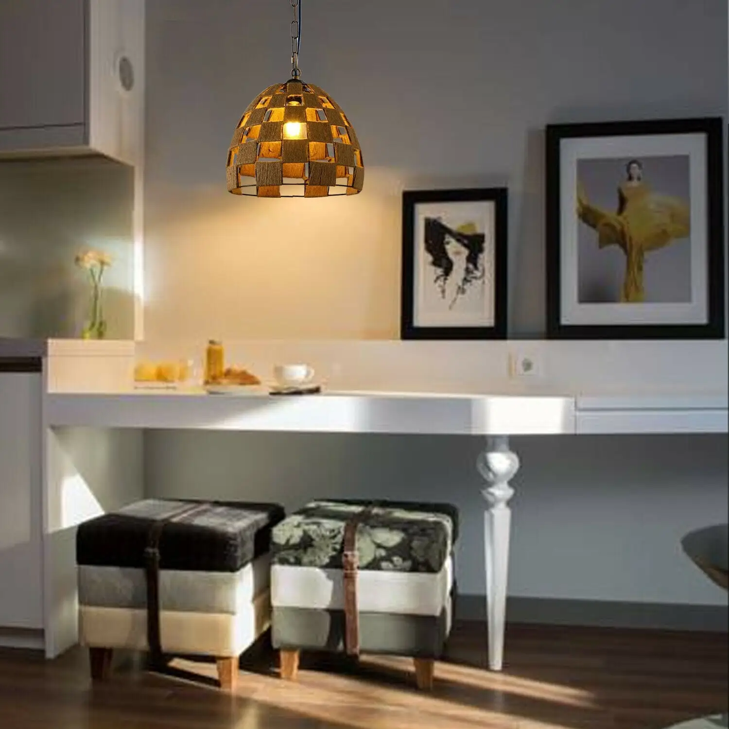 Boho Pendant Light 1m With Chain ~1535 by All Mart Bristol Ltd