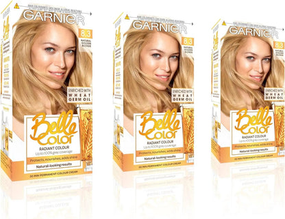 Belle Color Permanent Brown Hair Dye - Natural Looking Color & 100% Grey Coverage - 3 Pack of 5 Natural Brown by All Mart Bristol Ltd