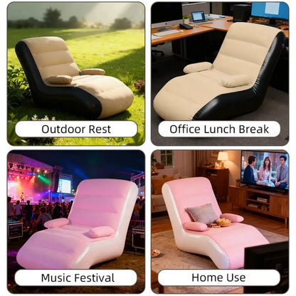Inflatable Lounger Sofa with Storage Bag for Living Room And Bedroom Lazy Sofa Compact Foldable Seat Cushion by All Mart Bristol Ltd