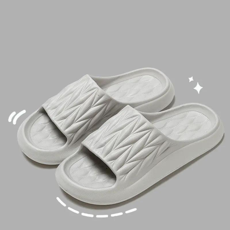 Leaf Texture Design Slippers For Women Men Summer Indoor Household Non-slip Anti-odor Bathing Slippers House Shoes Couple by Dropshipman