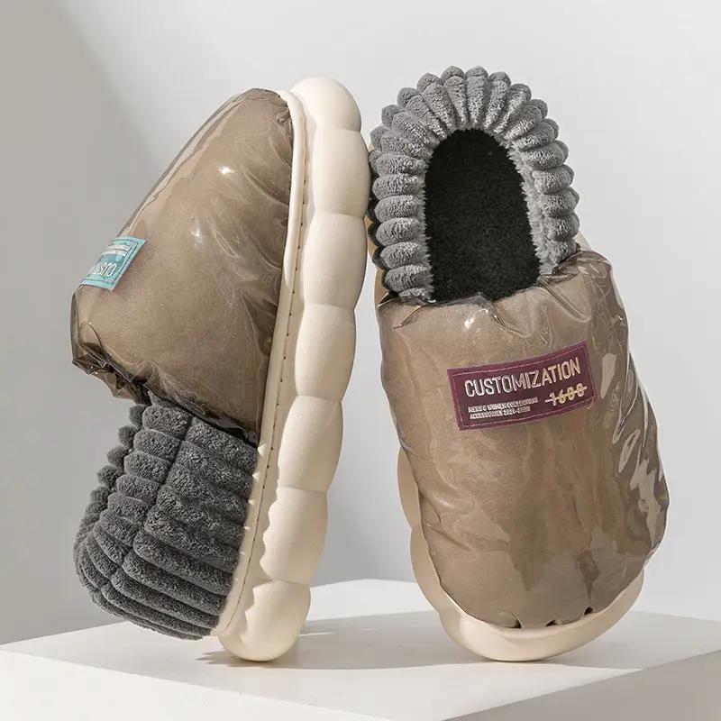 Cotton Slippers Warm Waterproof Outer Wear Thick-soled Heel Covered Cotton Shoes by Dropshipman