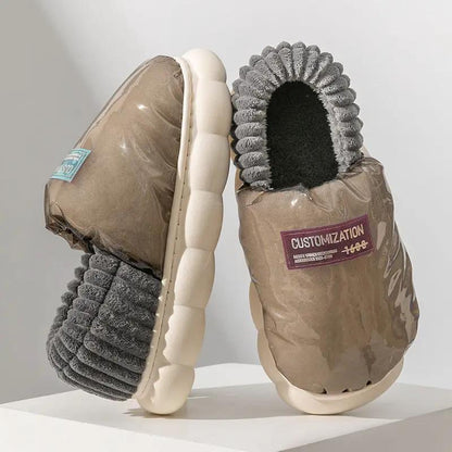 Cotton Slippers Warm Waterproof Outer Wear Thick-soled Heel Covered Cotton Shoes by Dropshipman