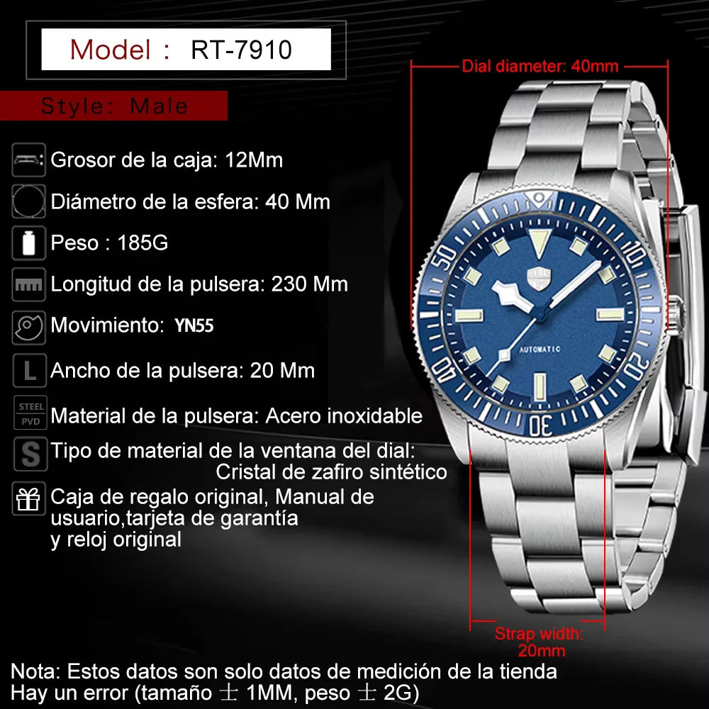 2026 new Rollstimi men's watches luxury automatic watch men's mechanical watch top sapphire stainless steel 10BAR watch luminous by All Mart Bristol Ltd
