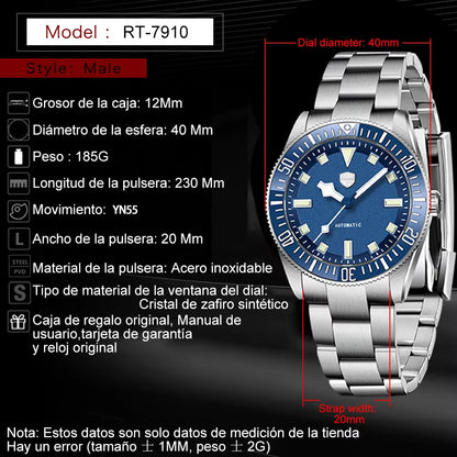 2026 new Rollstimi men's watches luxury automatic watch men's mechanical watch top sapphire stainless steel 10BAR watch luminous by All Mart Bristol Ltd