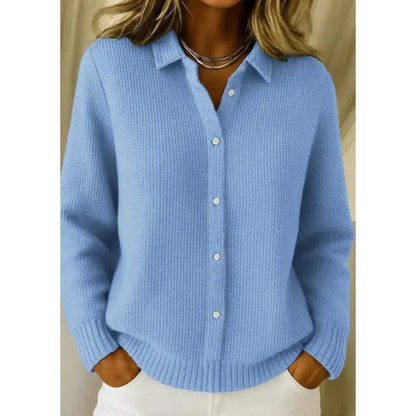 Casual Fashion Button Knitted Lapel Sweater For Women Long Sleeve Knitted Sweaters Tops Winter Jumper by Dropshipman